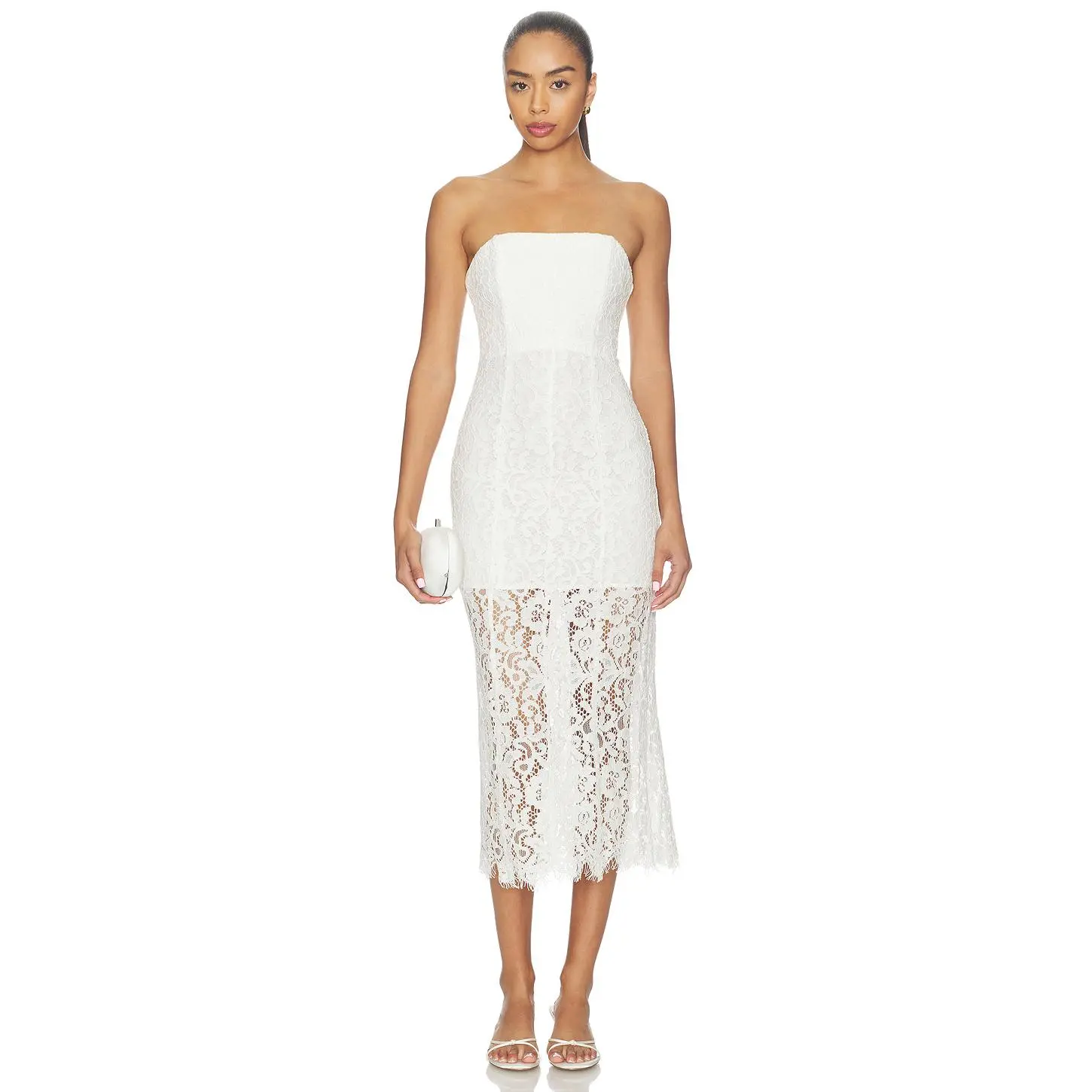 L'Academie Tobi Midi Dress in White