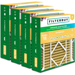 Filterbuy 21x24.5x5 Air Filter (4-Pack), Pleated MERV 11 Allergen Defense HVAC AC Furnace Air Filters for Rheem, Ruud, and Protech
