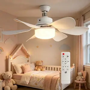 E27 Socket Ceiling Fan Light Remote, Dimmable 3-Speed Quiet in Bedroom, Living Room, Kitchen, Garage and Dining Room-Suitable for all Seasons (1 Pcs)