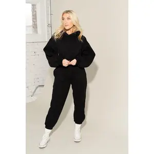 Soft Oversized Sweat Set | Black
