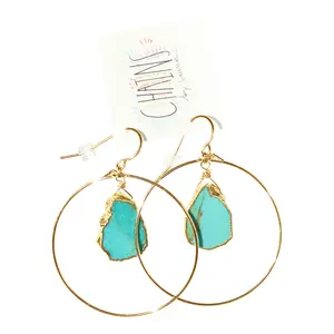 Mini Turquoise Hoop Earrings | Lagos