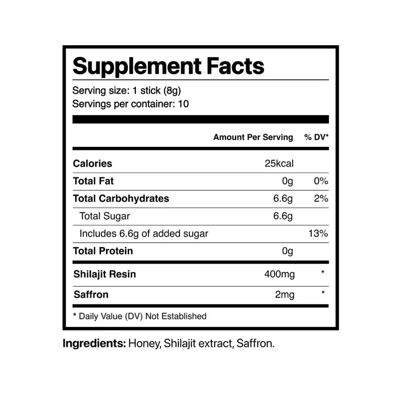 True Nutra Pure Himalayan Shilajit Honey Sticks with Raw Organic Honey Fulvic Acid, 85+ Essential Minerals - Long Lasting - Fast Absorbing - 10 Sticks