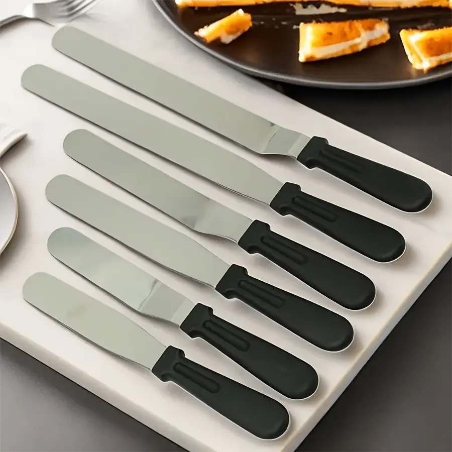 6 Pcs Cake Spatulas Set,6/8/10 inch Spatulas  for Dividing And Transferring,Cream Cheese,Buttercream,Jam,Bread Dough,Ideal Baking Decoration Tools,DIY Hand Tools Kits