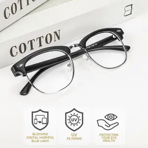 Anti-blue Light Semi-frame Eyeglasses for Women & Men with Ergonomic Nose Pad & Flexible Hinges for Comfortable Daily Wear popular glasses Women's Light Rectangular Glasses Oval Tortoise simple light square frame