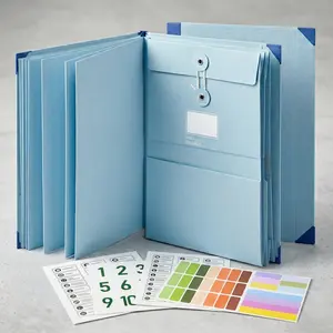 Accordion File Organizer Manila Pocket Document Folder for Passports, Birth Certificates & Important