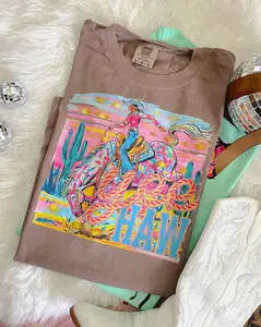 Neon Rodeo Scene Graphic Tee in Espresso