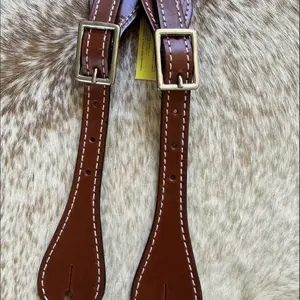 Pair Adult Size Western Medium Oil Top Grain Leather Spur Straps