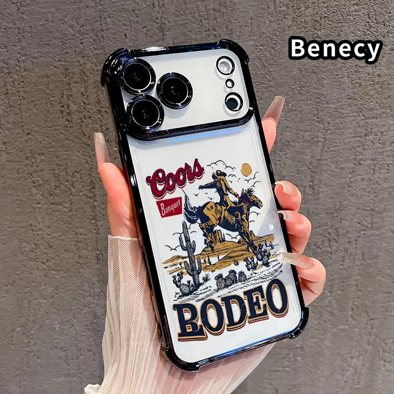 Western-style cowboy Pattern Phone Case Compatible with iPhone 17 Pro Max 16 15 Plus Air 14 13 12 11 E Featuring Strengthened Four Corners Soft Back for Drop Protection Shockproof Protective Cover