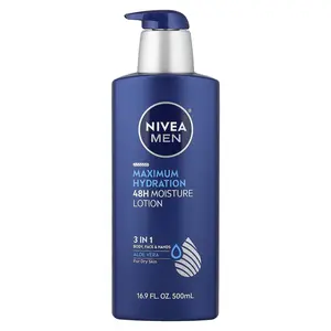 Nivea Men, Maximum Hydration, 48H Moisture Lotion, For Dry Skin, 16.9 fl oz (500 ml)