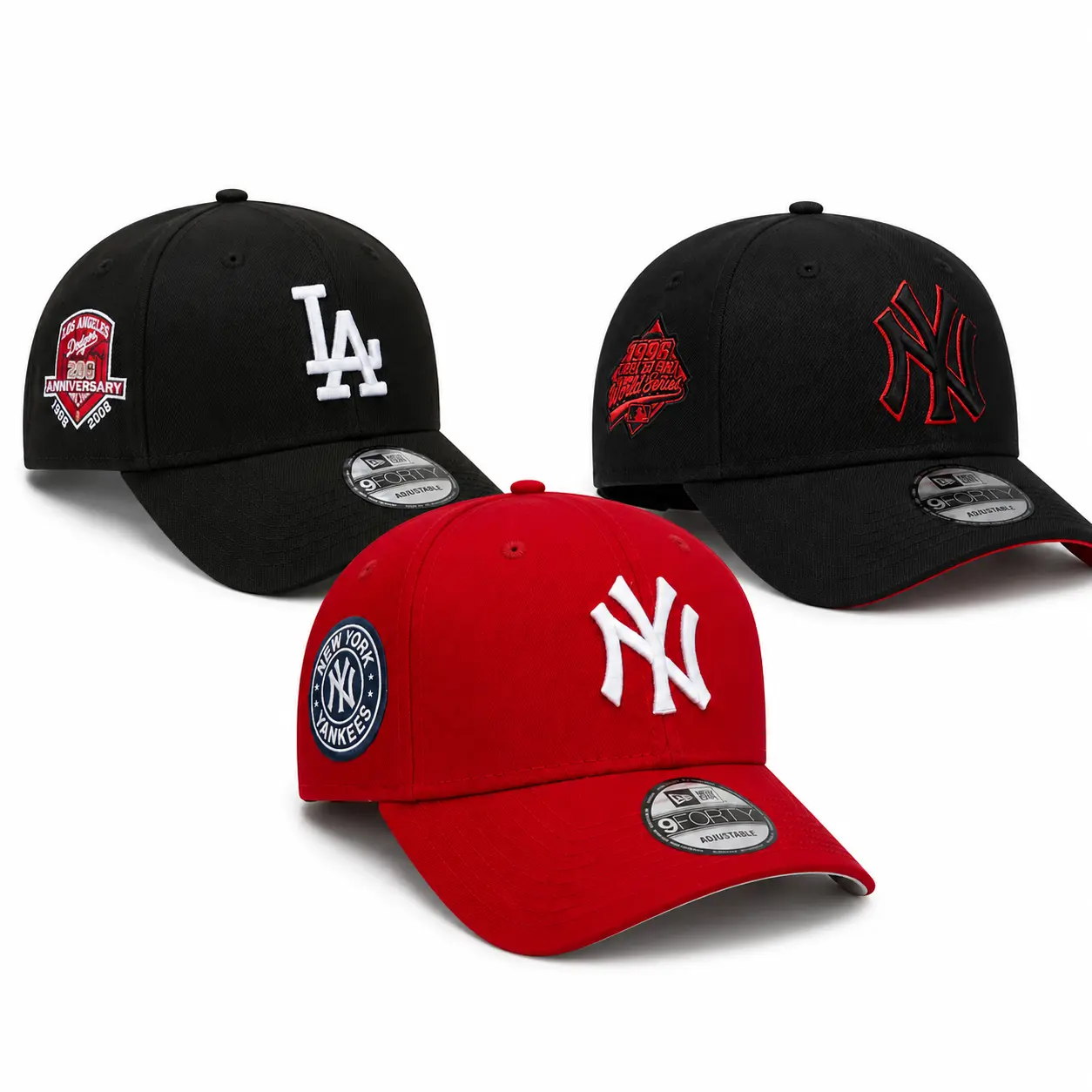 New Era MLB NY Yankees LA Dodgers 9FORTY Snapback Cap for Men Women, Adjustable Baseball Cap, Curved Brim, Embroidered Team Logo, Back to School 2026, College Streetwear