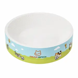 【tiktokshopmemorialday】 Extra Durable Cat Scratcher Lounge, Reinforced Hard Corrugated Cardboard Cat Bed, Round Scratching Bowl with Plant Fiber, Long-Lasting & Eco-Friendly Cat Furniture cool cat stuff cat stuff for indoor