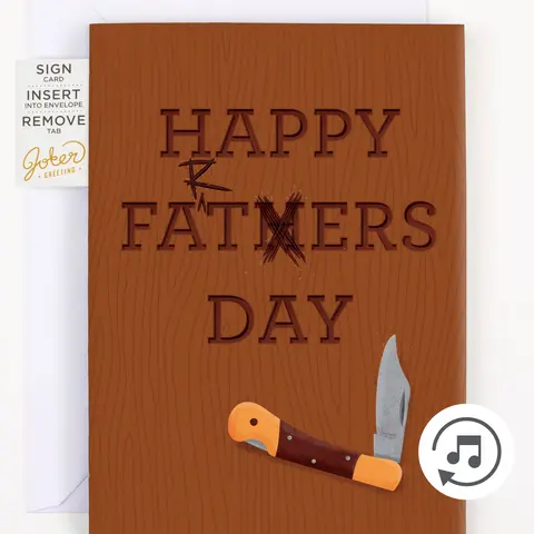 Joker Greeting Funny Dad Interactive Greeting Card, Pull-My-Finger Tab, Endless Fart Sounds, Father's Day Glitter Pouch Office Stationery Card