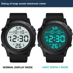 Waterproof Digital Sports Watch Military Tactical LED Backlight Wristwatch for Men with Normal & Light Display Modes Ideal for Outdoor Activities Luxury Round