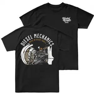 Workman Diesel Mechanics T Shirt 2 Sides, Heavy Duty Engine Repair Design, Vintage Mechanic Workwear Shirt, Soft Cotton Blend Tee, Gift for Diesel Techs & Truck Mechanics
