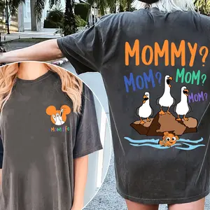 Double Sided Mommy Mom Mom Finding Nemo Seagull Comfort Colors Shirt, Funny Mom T-shirt, Mother's Day Gift For Mama, land Trip