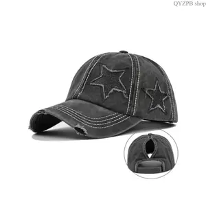 Unisex Baseball Cap with Star Embroidery, Adjustable Cotton Dad Hat, Trendy Streetwear Sun Protection Hat for Men Women, Casual Outdoor Sports Cap for Travel, Running, Daily Wear