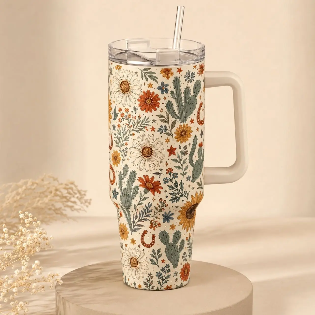 20/40oz Tumbler with Handle and Lid, Stainless Steel Insulated Travel Mug, 12-Hour Temperature Retention, Cup Holder Friendly Water Bottle for Work, Gym and Travel