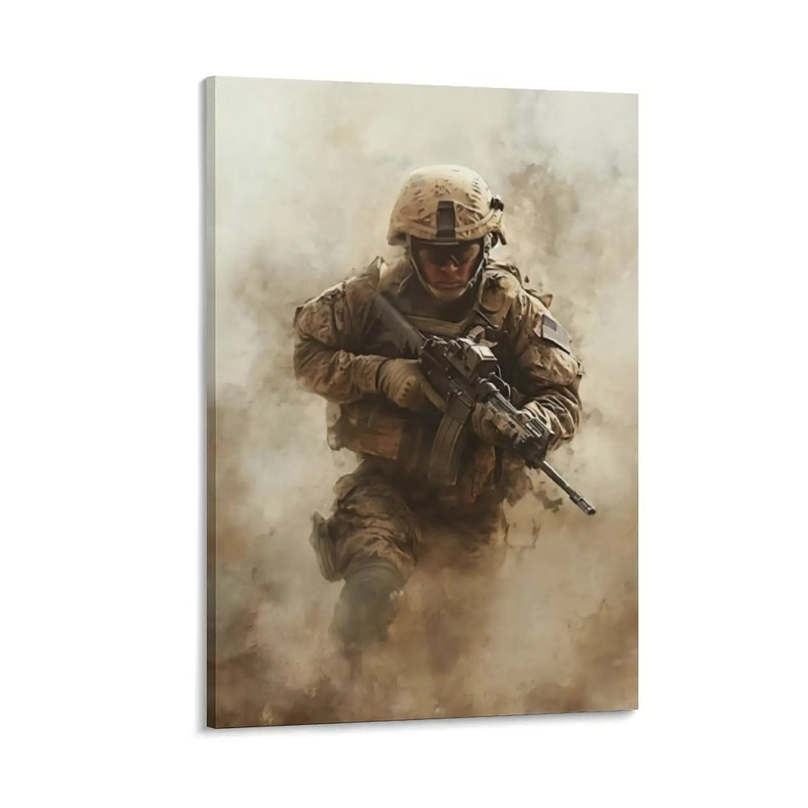 US Marine Combat Art Print, Military Action Scene Home Wall Decor for Posters & Prints Collection