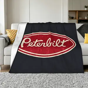 Blankets Peterbilt Vintage Truck Racing Blanket Kids Blanket Adult Blanket For Men Ultra Soft Flannel Throw Man Cave Decor Trucker Gift Idea For Fathers Day Sofa Bed Couch Car Office Camping Warm Plush Nap Blanket Soft Elastic Breathable