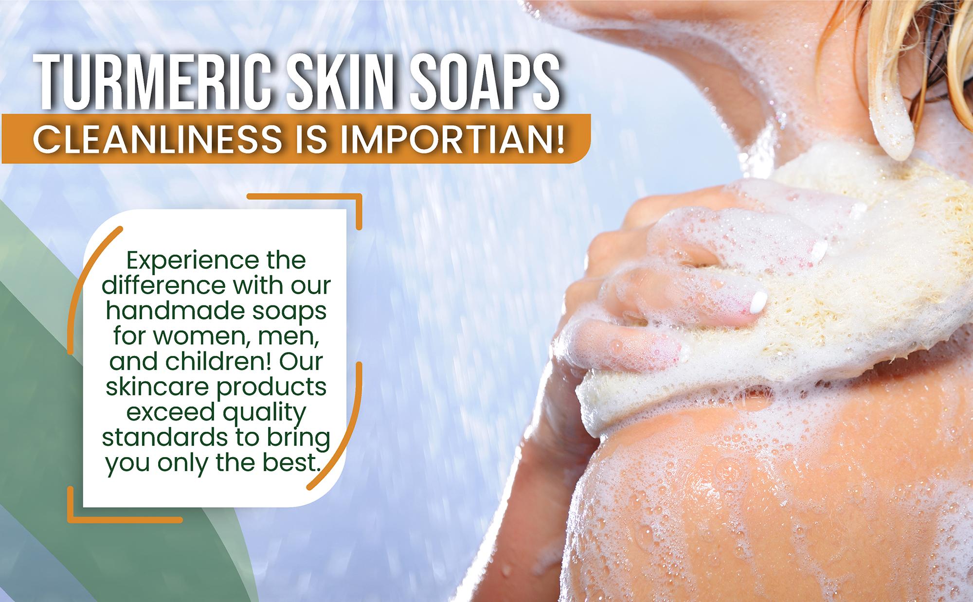 AMVital Turmeric Soap Bar (2 Pack) Facial & Body Soap Handmade Dark Spots, Smooth Skin,  Body Care Comfort Body Care Comfort natural skincare