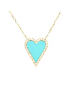 Retro blue turquoise heart necklace, niche design demonic eye ring earrings, beach-style jewelry, Pendant design