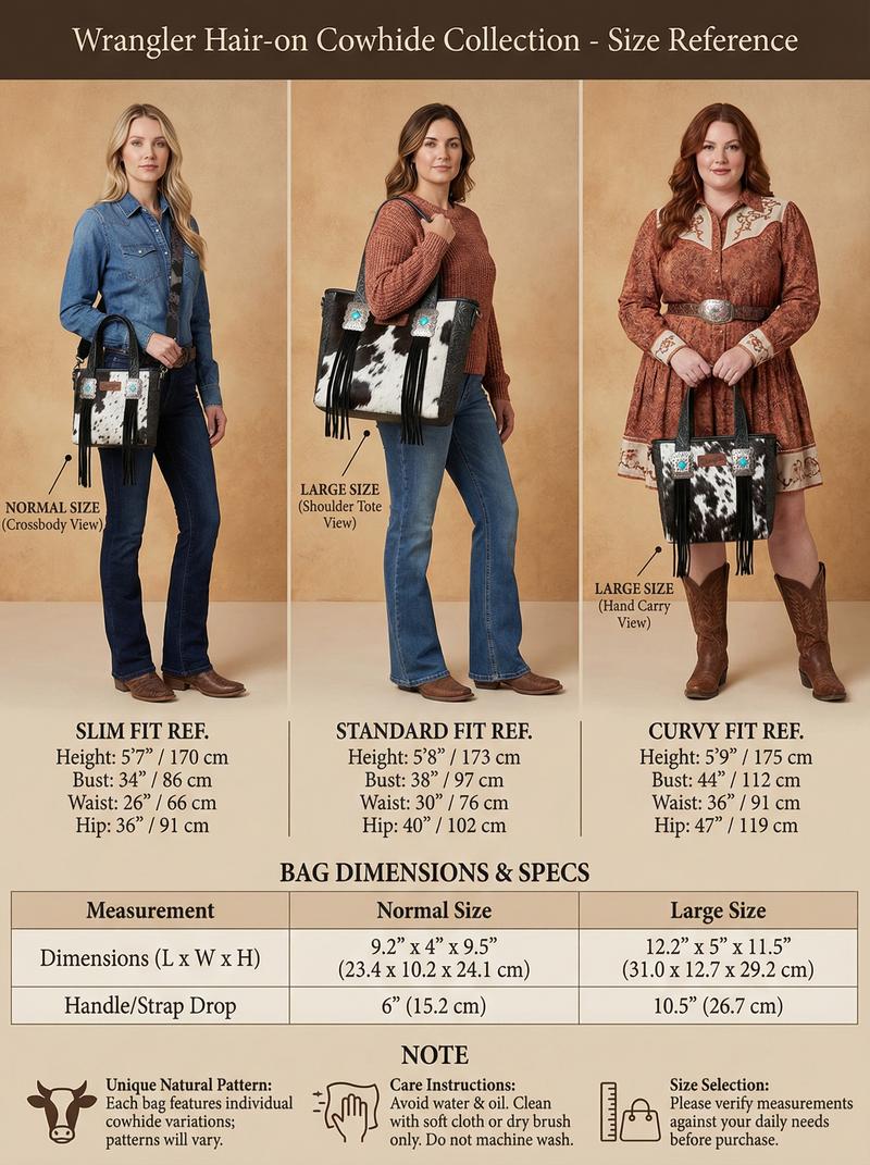 Wrangler Cowhide Top-Handle Tote Bag Western Tooling Handbag With Turquoise Stone Concho-Fall Fashion