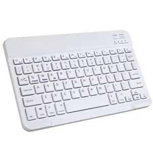 Ultra-Slim Bluetooth Keyboard for iPad 10th/9th/8thGen/Air/Pro/Mini,iPhone &Tablets-Rechargeable 20-Day Battery, Portable 10" Wireless Keyboard with ScissorSwitch Keys (White)