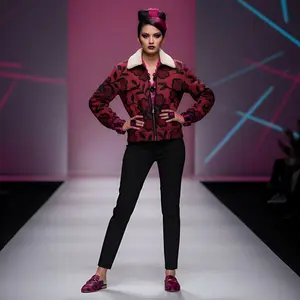 Rich and Rich Burgundy Rose Women's Patch Pocket Fleece Jacket