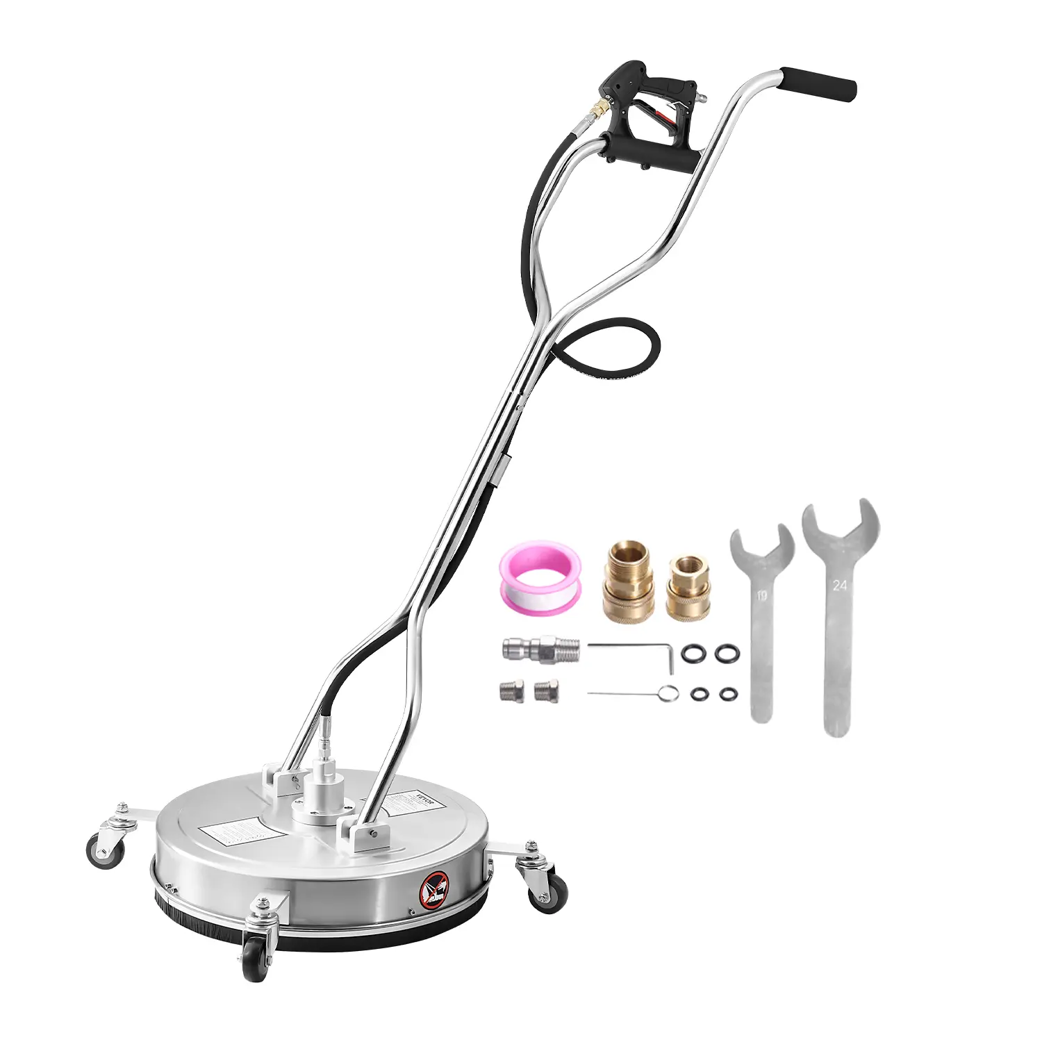 【summerfinds】VEVOR 20-in High Pressure Washer Surface Cleaner, 4 Wheels, Dual Handle, 4000 Max PSI Extreme Water Pressure Tool, Heavy Duty Cleaning Solution, Ideal Father's Day Gift