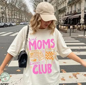 [Sale Up To 50%] Tired Moms Soccer Club Comfort Colors Shirt, Sports Mama Shirt, Soccer Moms Club Shirt, Trendy Game Day Tee, Hand Drawn Doodle Sports Tshirt for Mom, Graphic Streetwear T-shirt