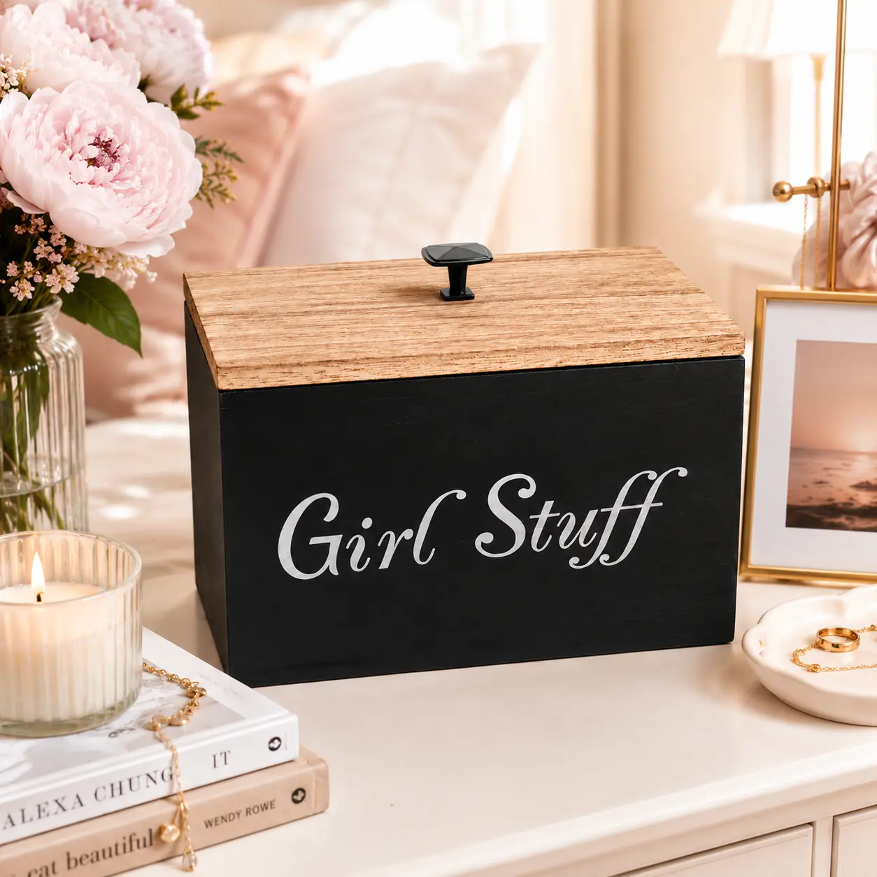 Versatile Desktop Storage Box with Lid, Home Organizer for Pads and Household Essentials, Multi-Purpose Storage Solution for Office and Home Use