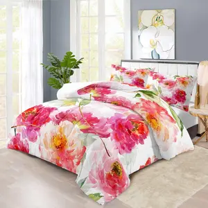 3pcs Floral Quilt Set, Patchwork Floral Print, Includes Quilt with Insert and 2 Pillowcases, Vintage Style Bedroom Decor, Complete Bedding Set for Kids and Adults