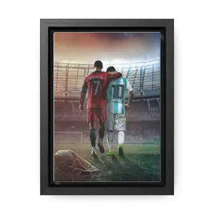 Messi and Ranaldo Wall Art Print - Canvas Decoration for Room - Cotton