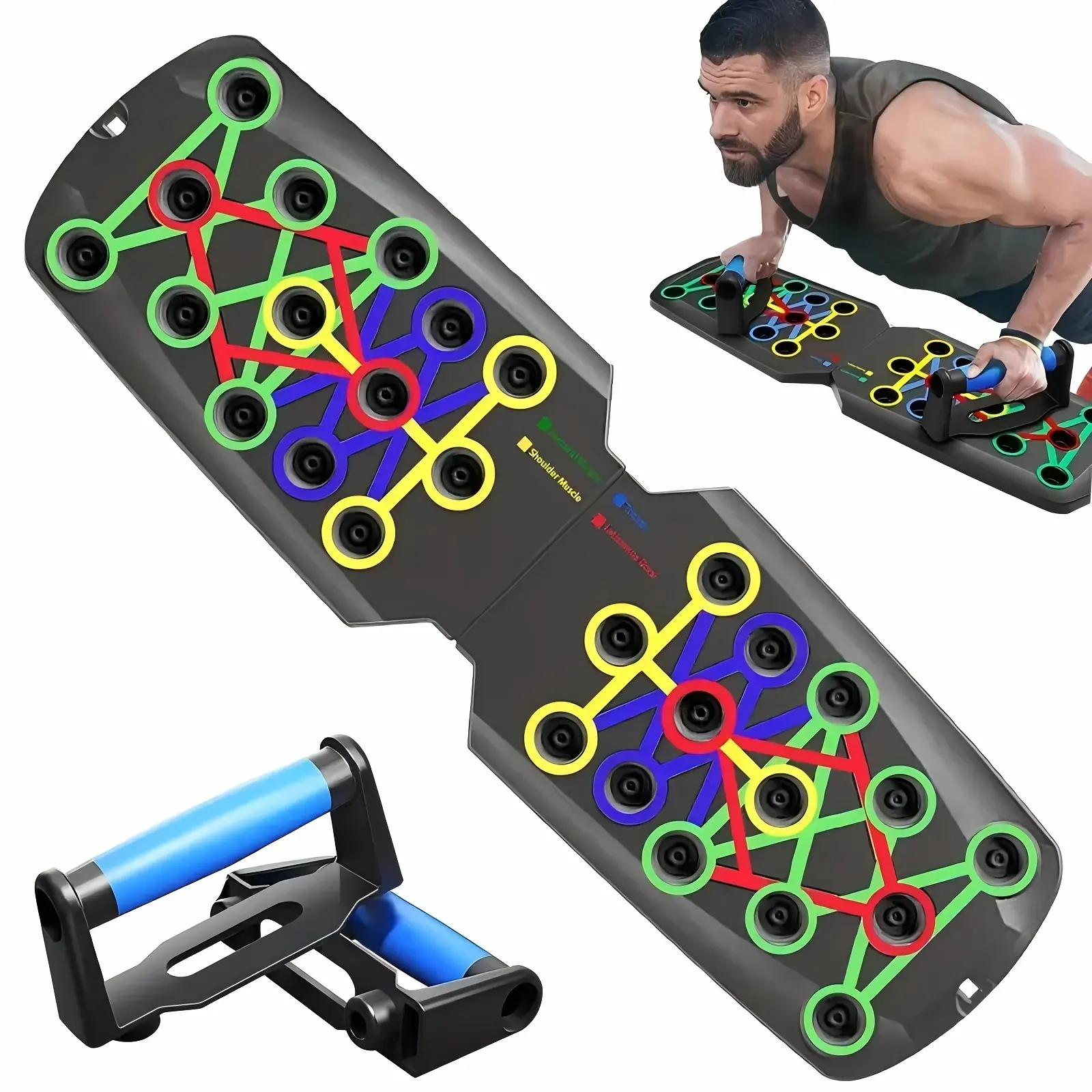 Adjustable Push Up Board - Multifunctional Gym & Home Workout Equipment Suitable for Chest Training, Strength Building, Stability, Pectoral Muscle Development, Lightweight Durable Frame with Stable Base for Push, Pull, Dips