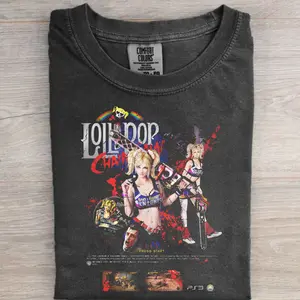 "Lollipop Chainsaw Video Game T-shirt, Zombie Slayer Graphic Tee, Retro Gamer Shirt, Juliette Starling T-shirt, Gaming Shirt, Video Game Apparel, Lollipop Chainsaw Fan Shirt, Horror Game Tee