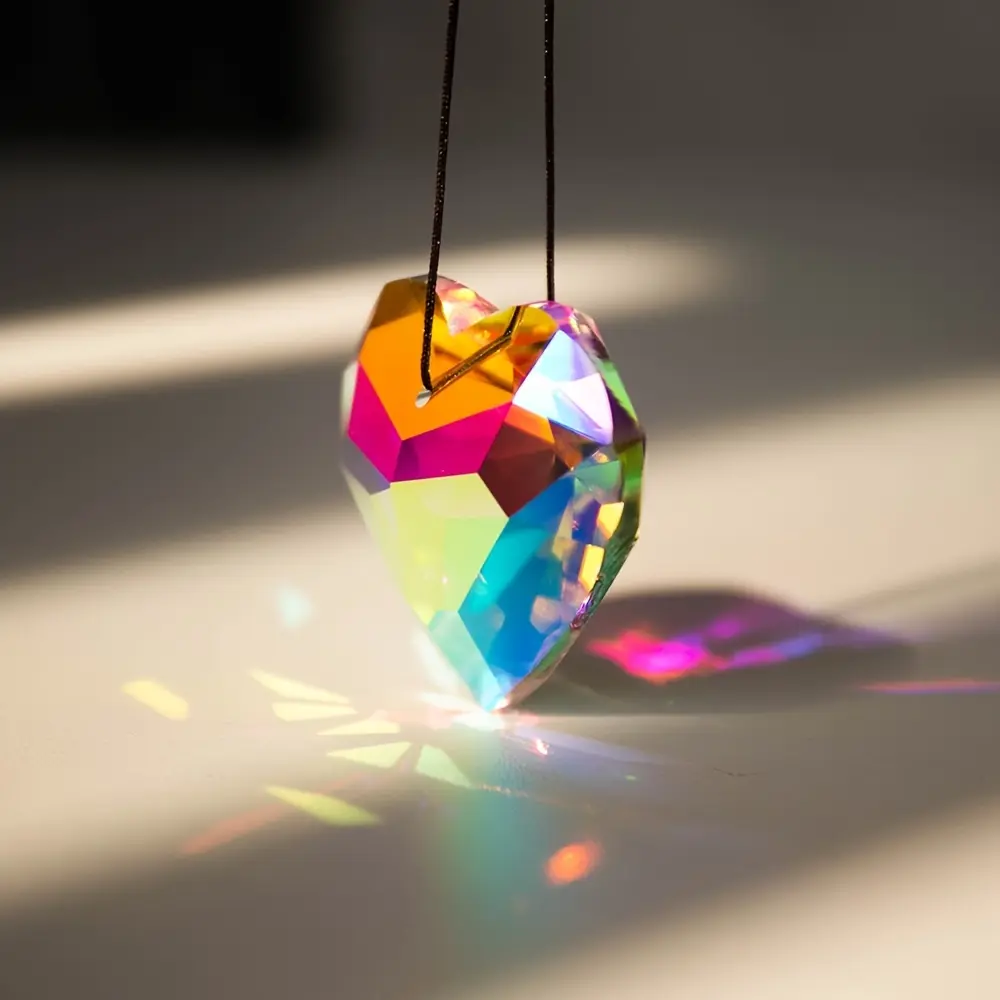 Valentine's Day Decoration 3 PCS Rainbow Ornament Crystal Heart Suncatcher Window Sun Catchers Crystals Hanging Decorations Rainbow Maker