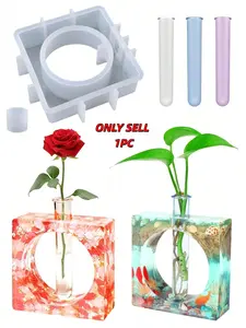 Hydroponic Square Mold Plant Propagation Station, DIY Desktop Bonsai Plant Growth Container, Acrylic Test Tube, Epoxy Resin Vase, Silicone Molds