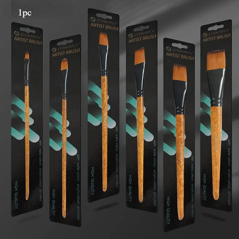 Wood Grain Professional Nylon Paint Brush Oil Watercolor Paint Brushes For Gouache Acrylic Oil Paintbrush Art Painting Supplies Art Materials