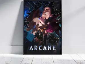 Arcane Season 2 Poster, Jinx Crazy Arcane Wall Art, Jinx and Vi Fan Art, Tv Series Print, Home Wall Decor, Unique Gift Idea
