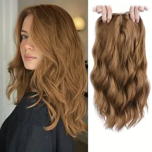 MOCA Hair Topper for Women for Thining Hair Clip in 16 Inch Toppers Hair pieces Big Base Curly Wavy Wiglets Cover 360° Middle Part Natural Looking Synthetic  Soft Volume and Secure Clips for Daily Party Wear