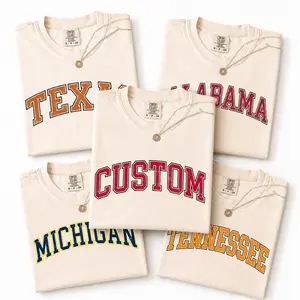 Comfort Color Vintage Varsity College T Shirt