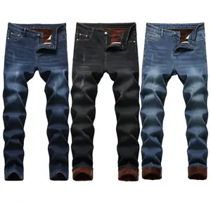 Men's Jeans Slim Fit Skinny Denim Pants Fashion Comfort Tapered Leg Jeans Padded autumn-winter