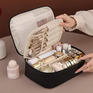Makeup Bag, Large Capacity Makeup Storage Bag, Makeup Organizer, Versatile Storage Bag for Travel, Outing, Daily Use, Cosmetic Bag