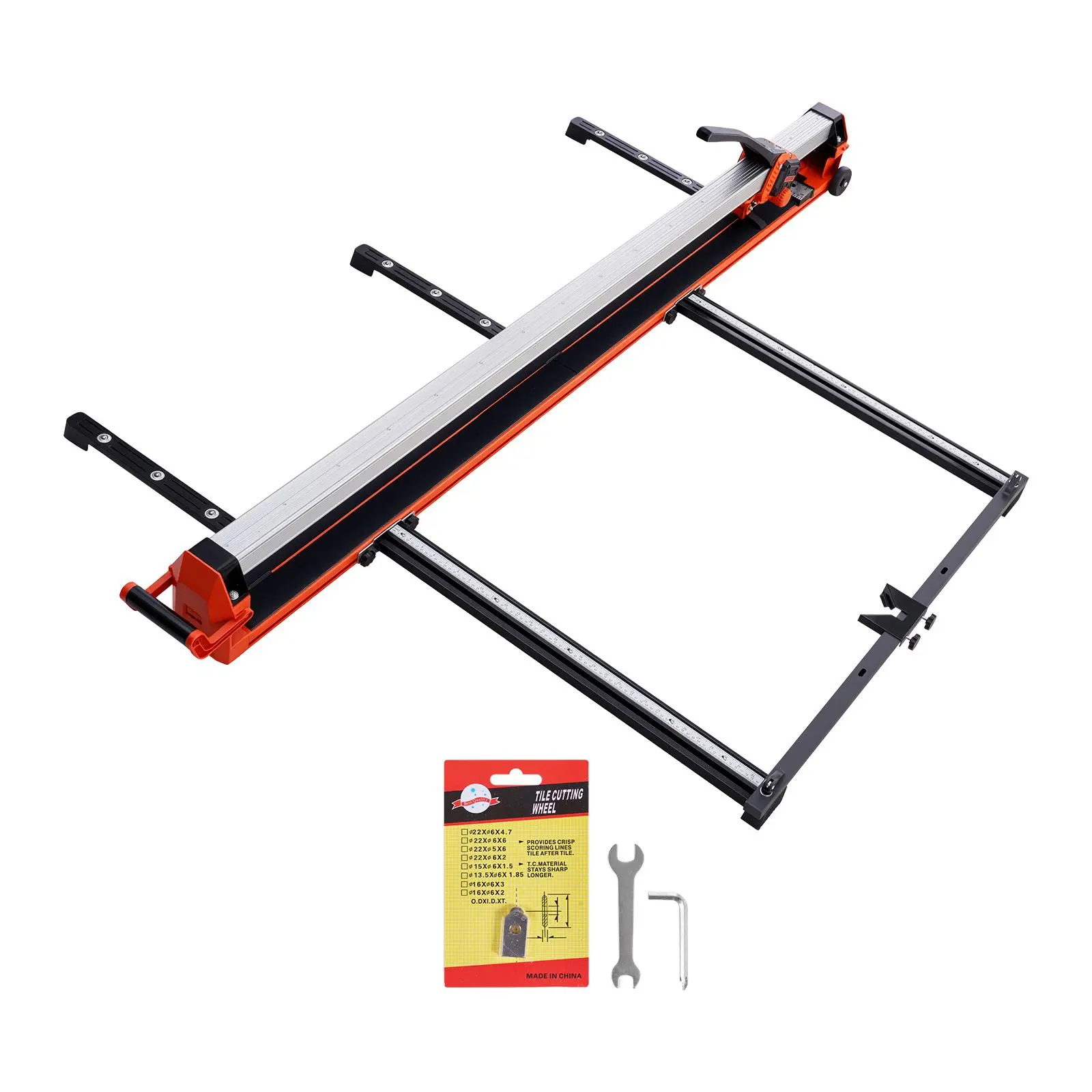 【SummerFinds】VEVOR 63-Inch Manual Tile Cutter, Upgraded Rail and Sliding Head, Precision Alignment Guide, Tungsten Carbide Cutting Wheel, Support Legs with Swivel Wheels, for DIY Pros, Ceramic, Floor, Wall Tiles