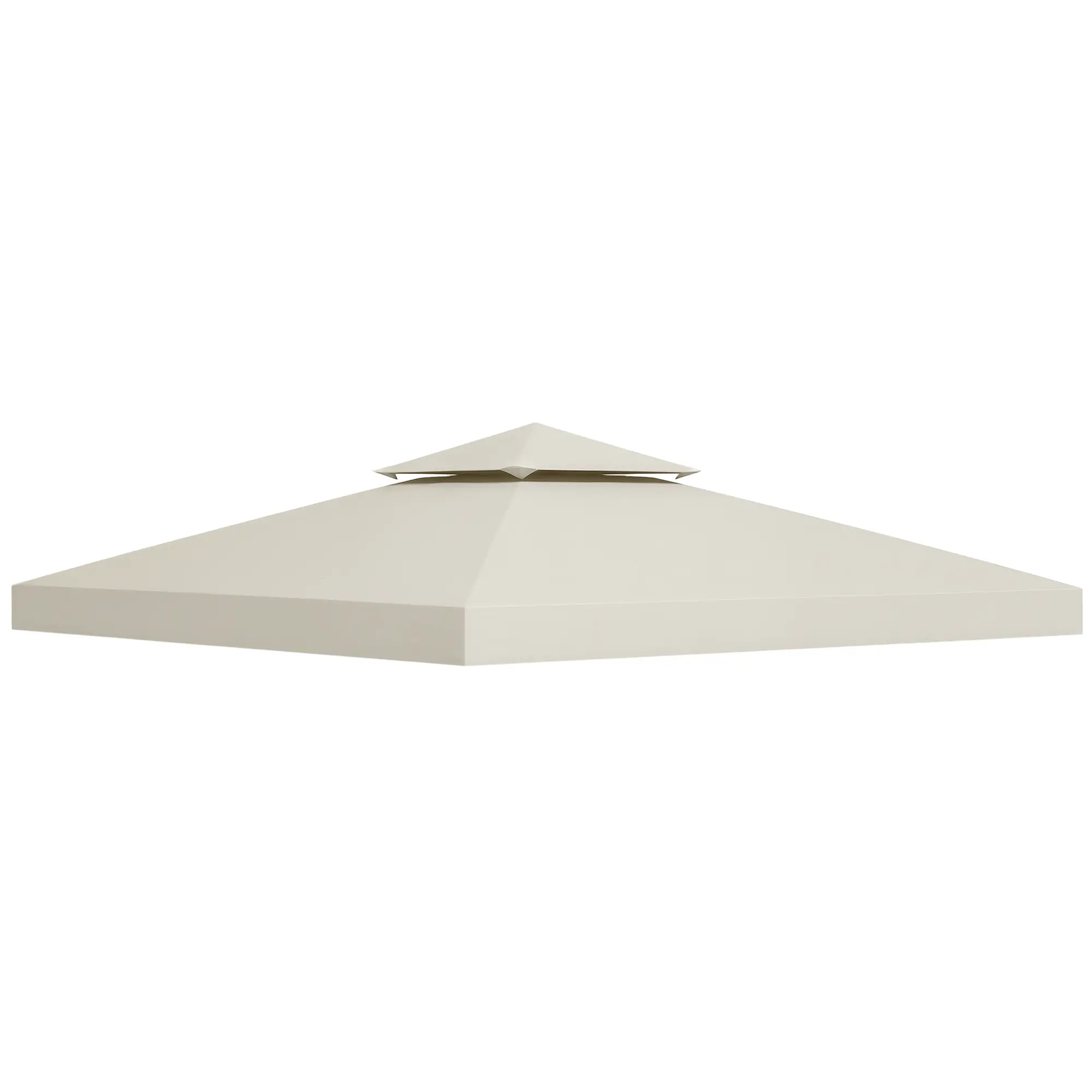 2-Tier PA-Coated Polyester Gazebo Roof Cover, Cream White Vented UV-Resistant Top with Water-Draining Grommets, Water-Repellent, Cooler Underneath, Better Airflow, Fits 10' x 10' & 9.8' x 9.8' Gazebo Frames for Garden Outdoor Furniture