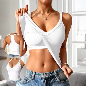 women's ribbed off shoulder tank top with sleeveless V-neck slim fit design, casual women's clothing for daily wear, fashionable and versatile, can be paired with jeans or skirts, suitable for both sports and leisure