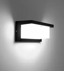Modern Outdoor Wall Lights,18W LED Wall Sconce Light Fixtures, Wall Mounted Lamps,Aluminum Matte Black House Light,IP65 Waterproof for Courtyard, Garage, Terrace, Porch, Stairs, White 6500K-