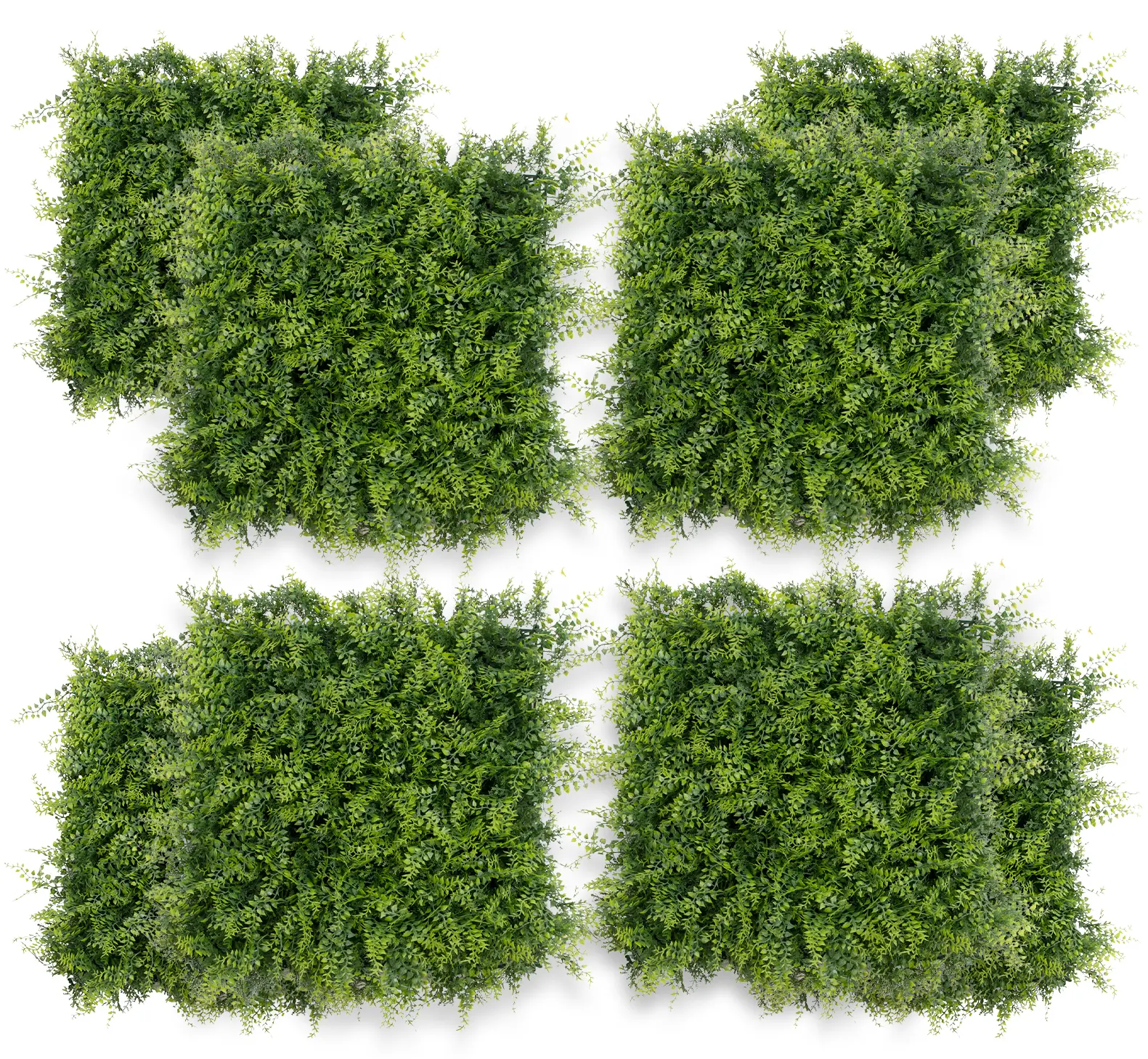 12pcs 20x20in Plastic Decorative Faux Boxwood Wall Panels, Polyethylene UV-Resistant Odourless Greenery with Snap Fasteners, Faux Artificial Trees Privacy Blocks for Indoor-Outdoor Home Decor Balcony