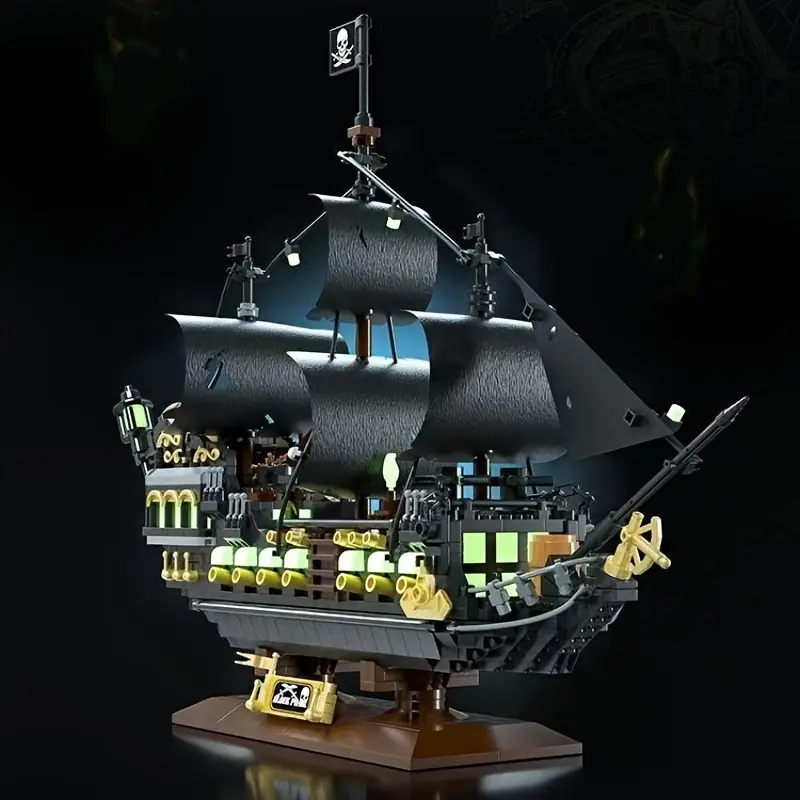 1400pcs Pirate Ship Building Blocks Set, Collectible Decorative Figurine, Desk Art Decoration, Ideal Gift for Christmas/halloween/birthday