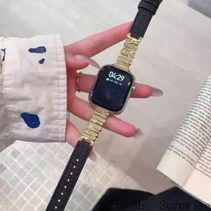 Litchi Texture Irregular Rhinestone Inlaid Watch Band, Luxury Wrist Strap Compatible with Apple Watch iWatch 11, Xiaomi Band 10, Huawei GT Series, Fashion Replacement Accessory for Wholesale